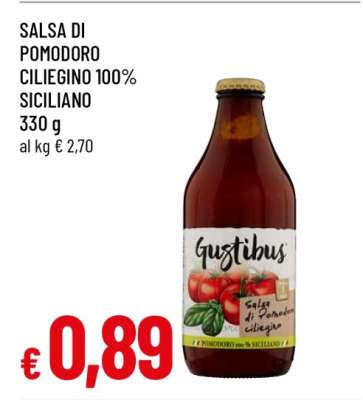 Salsa di Pomodoro Ciliegino 100% Siciliano