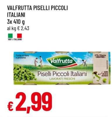 VALFRUTTA PISELLI PICCOLI ITALIANI
