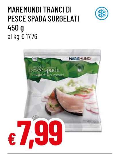 MAREMUNDI TRANCI DI PESCE SPADA SURGELATI