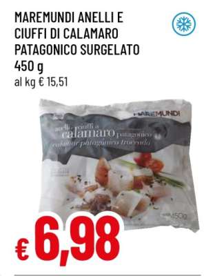 MAREMUNDI ANELLI E CIUFFI DI CALAMARO PATAGONICO SURGELATO
