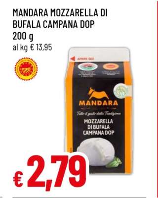 MANDARA MOZZARELLA DI BUFALA CAMPANA DOP
