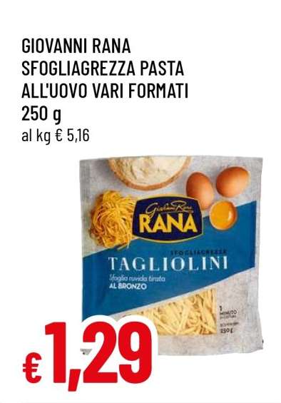 GIOVANNI RANA SFOGLIAGREZZA PASTA ALL'UOVO VARI FORMATI