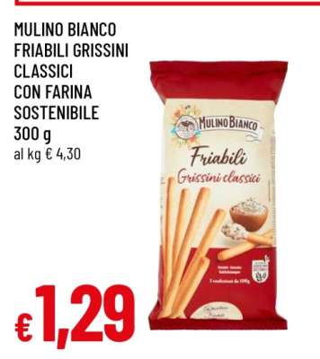 Mulino Bianco Friabili Grissini Classici con Farina Sostenibile