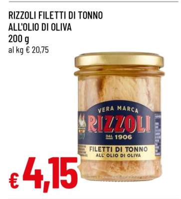 RIZZOLI FILETTI DI TONNO ALL'OLIO DI OLIVA
