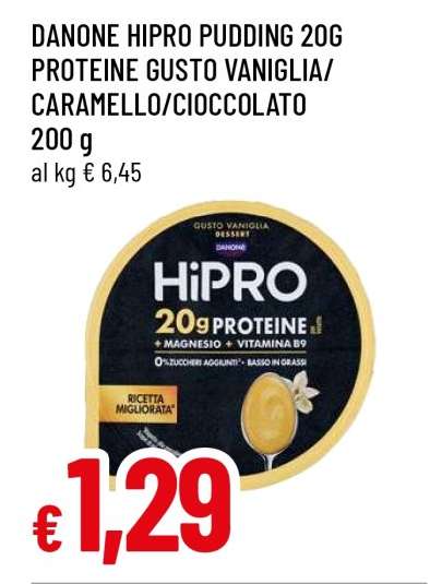 DANONE HIPRO PUDDING 20G PROTEINE GUSTO VANIGLIA/CARAMELLO/CIOCCOLATO