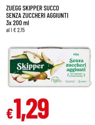 Zuegg Skipper Succo Senza Zuccheri Aggiunti