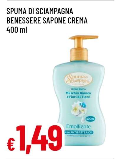 SPUMA DI SCIAMPAGNA BENESSERE SAPONE CREMA