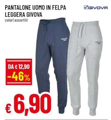 PANTALONE UOMO IN FELPA LEGGERA GIVOVA