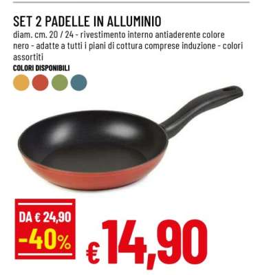SET 2 PADELLE IN ALLUMINIO