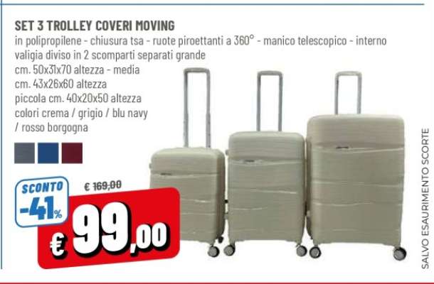 SET 3 TROLLEY COVERI MOVING
