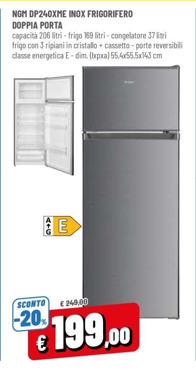 NGM DP240XME INOX FRIGORIFERO DOPPIA PORTA
