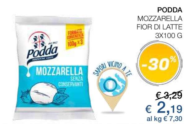 PODDA MOZZARELLA FIOR DI LATTE 3X100 G