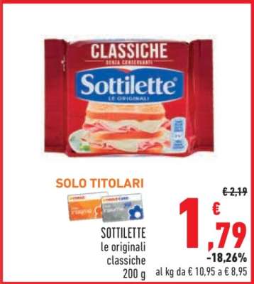 Sottilette le originali classiche