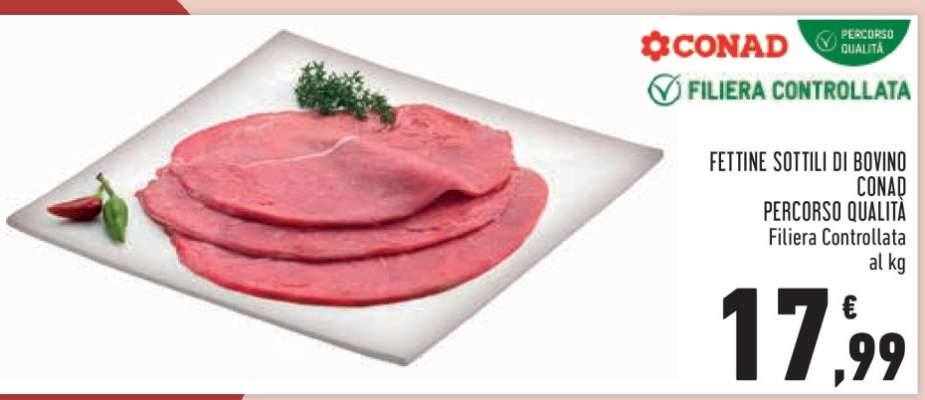 FETTINE SOTTILI DI BOVINO CONAD PERCORSO QUALITÀ
