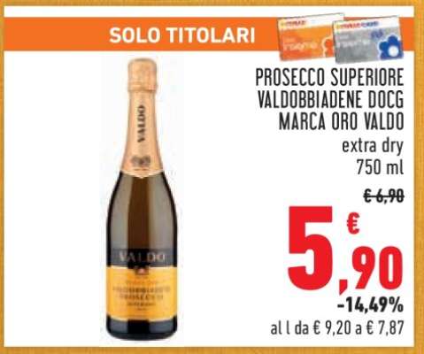 PROSECCO SUPERIORE VALDOBBIADENE DOCG MARCA ORO VALDO