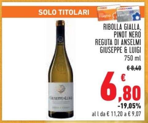 RIBOLLA GIALLA, PINOT NERO REGUTÀ DI ANSELMI GIUSEPPE & LUIGI