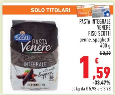 PASTA INTEGRALE VENERE RISO SCOTTI
