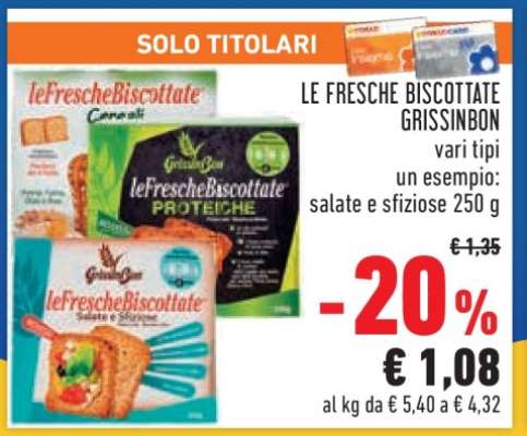 LE FRESCHE BISCOTTATE GRISSINBON