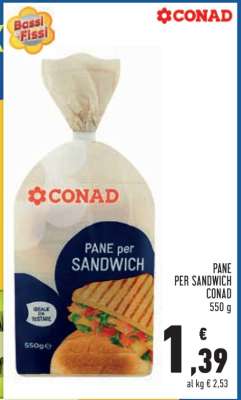 PANE PER SANDWICH CONAD