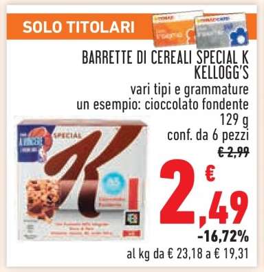 Barrette di cereali Special K Kellogg's