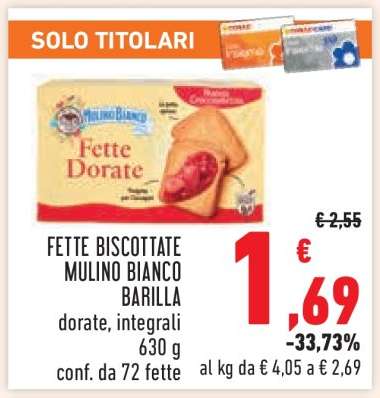 Fette Biscottate Mulino Bianco Barilla