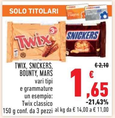 TWIX, SNICKERS, BOUNTY, MARS