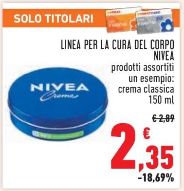 LINEA PER LA CURA DEL CORPO NIVEA