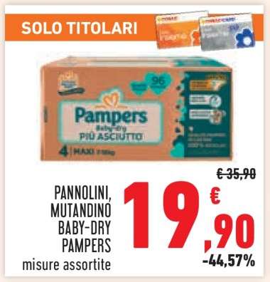 PANNOLINI, MUTANDINO BABY-DRY PAMPERS