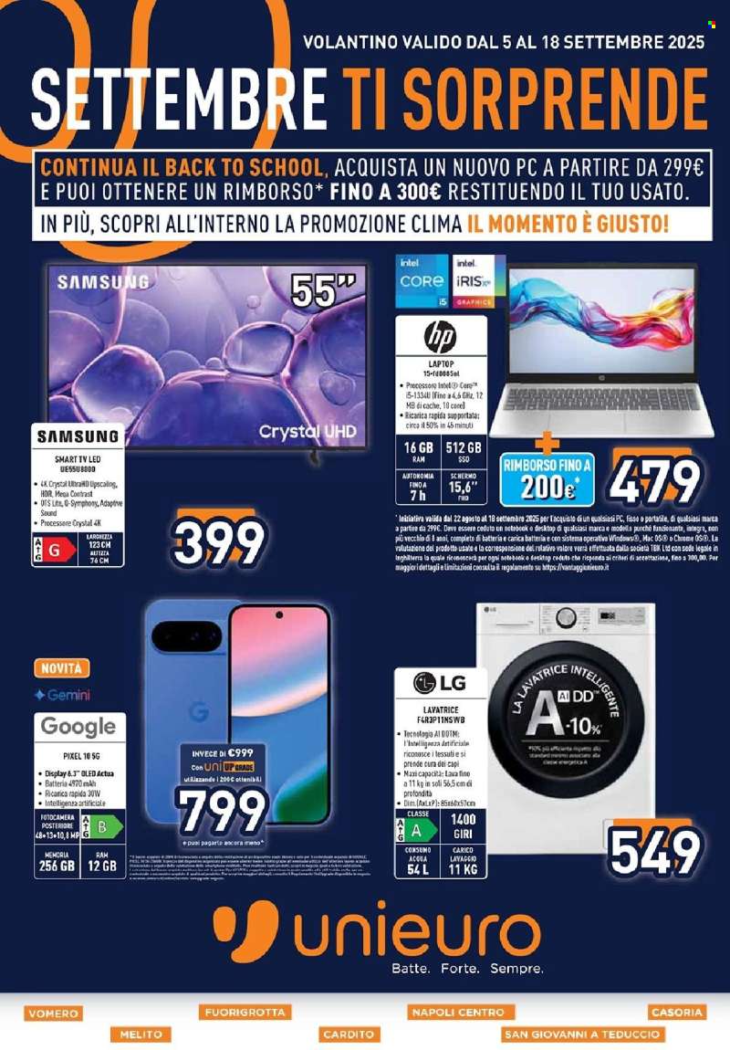 Volantino Unieuro - 5/9/2025 - 18/9/2025.