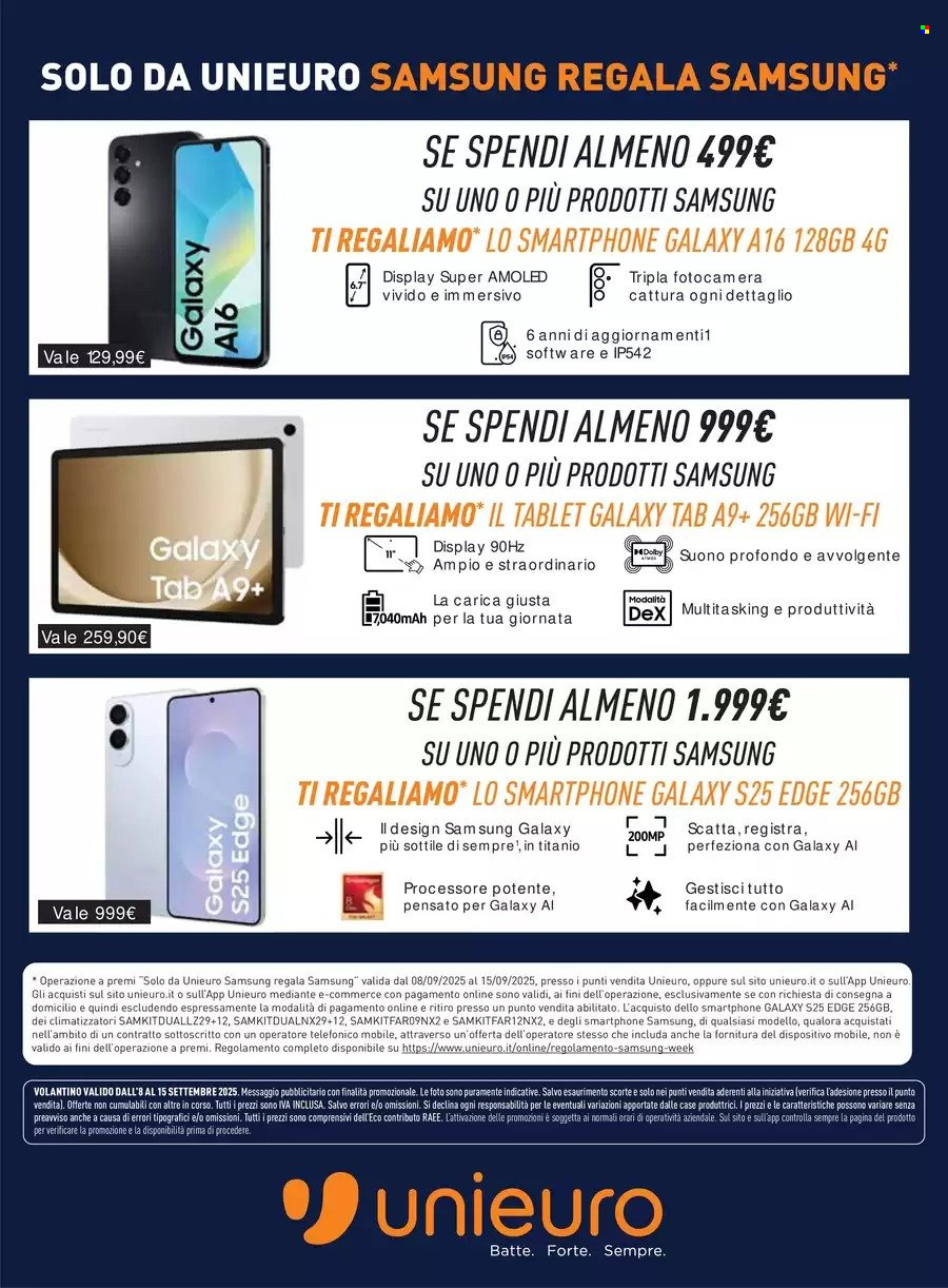 Volantino Unieuro - 8/9/2025 - 15/9/2025. Pagina 10