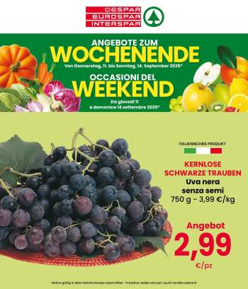 Volantino Eurospar - 11/9/2025 - 14/9/2025.