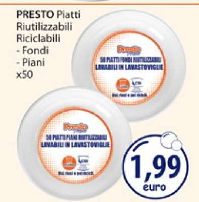 PRESTO Piatti Riutilizzabili Riciclabili