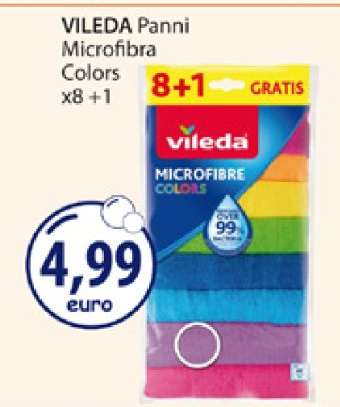 VILEDA Panni Microfibra Colors x8 + 1