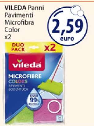 VILEDA Panni Pavimenti Microfibra Color x2