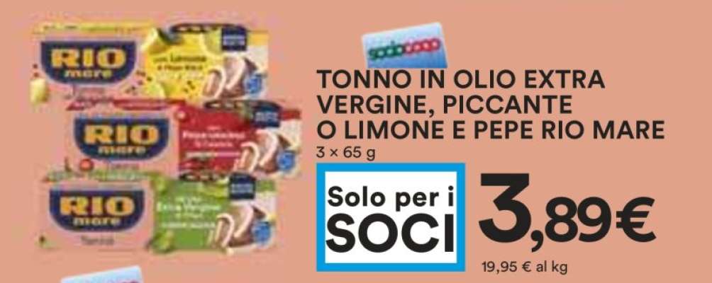 TONNO IN OLIO EXTRA VERGINE, PICCANTE O LIMONE E PEPE RIO MARE