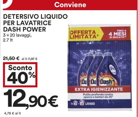 Detersivo Liquido per Lavatrice Dash Power