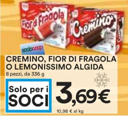 CREMINO, FIOR DI FRAGOLA O LEMONISSIMO ALGIDA