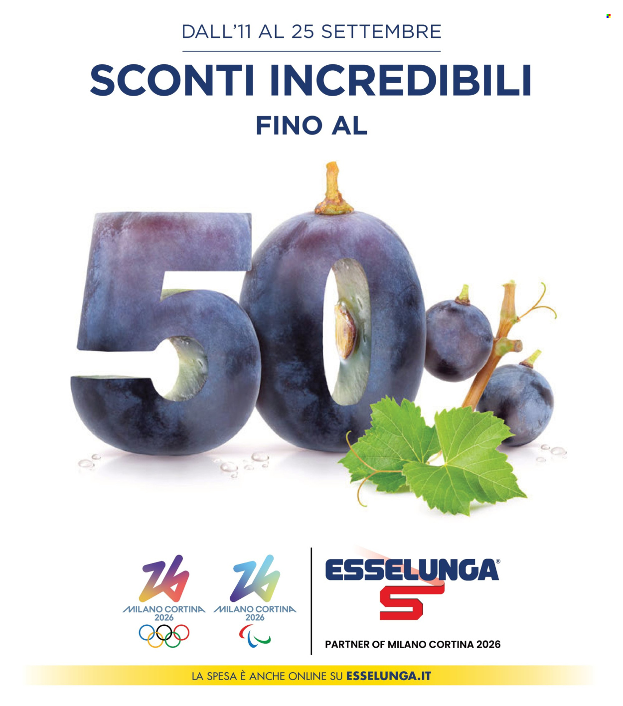 Volantino Esselunga - 11/9/2025 - 25/9/2025. Pagina 1