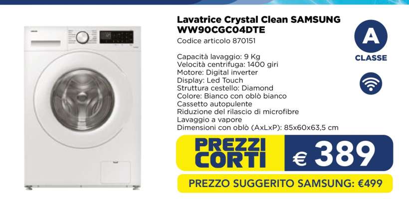 Lavatrice Crystal Clean SAMSUNG WW90CGC04DTE