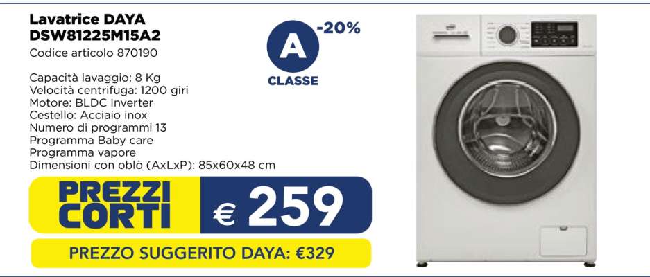 Lavatrice DAYA DSW81225M15A2