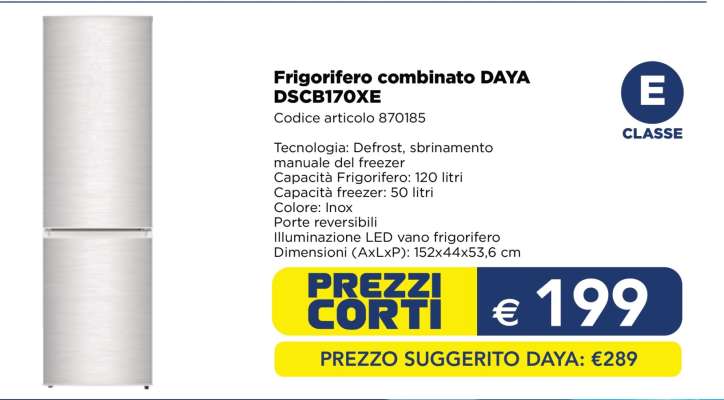 Frigorifero combinato DAYA DSCB170XE