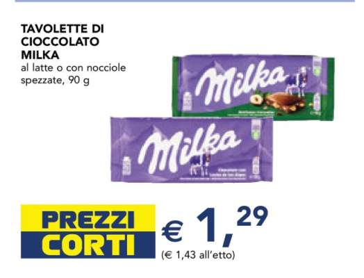 TAVOLETTE DI CIOCCOLATO MILKA