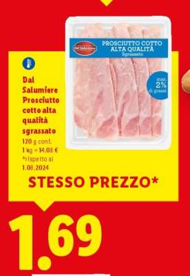 Dal Salumiere Prosciutto cotto alta qualità sgrassato