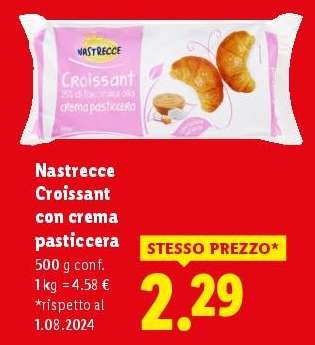 Nastrecce Croissant con crema pasticcera