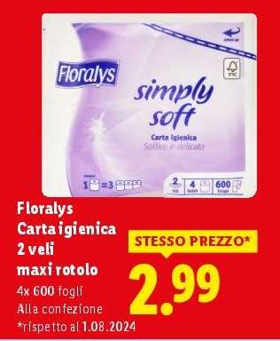 Florays Carta igienica 2 veli maxi rotolo