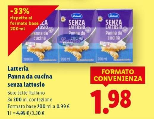 Latteria Panna da cucina senza lattosio