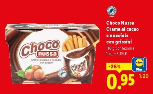Choco Nussa Crema al cacao e nocciole con grissini