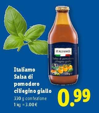 Italiamo Salsa di pomodoro ciliegino giallo