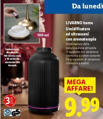 LIVARNO home Umidificatore ad ultrasuoni con aromaterapia