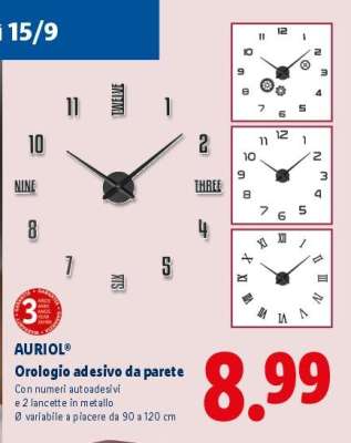 AURIOL Orologio adesivo da parete